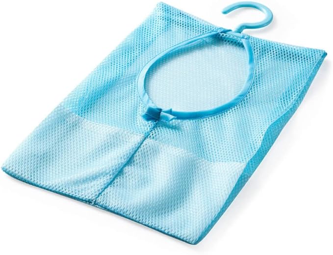 2pcs Bathroom Organizer Mesh Laundry Bag Shower Basket Clothesline Hanger Dry - Image 2
