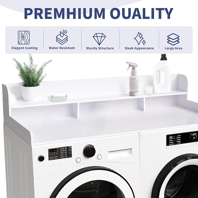 Washer Dryer Countertop with Shelf, Double Layer Organizer - Image 5