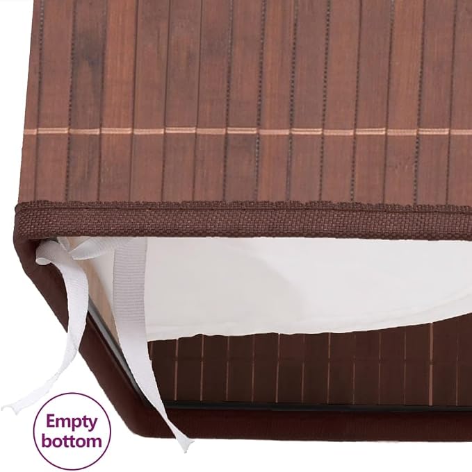 Laundry Bin Brown, Rectangular, Lightweight, Removable Liner, - Image 7