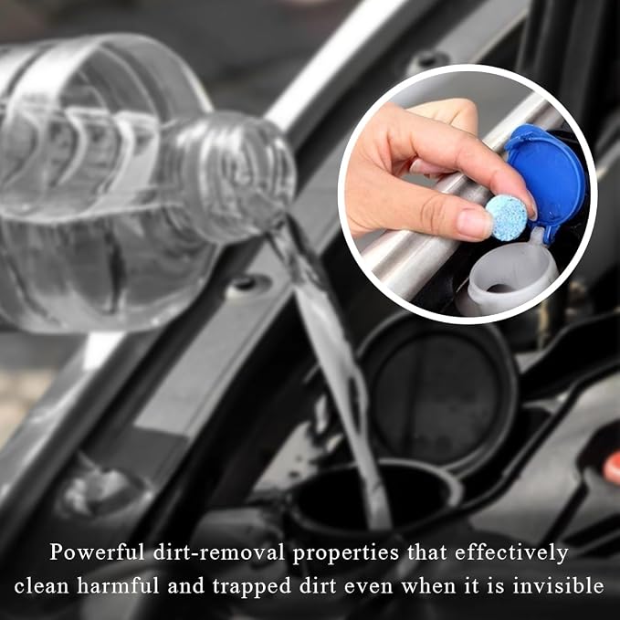 100 PCS Car Windshield Washer Tablets, Auto Glass Wiper Solid Cleaning - Image 4