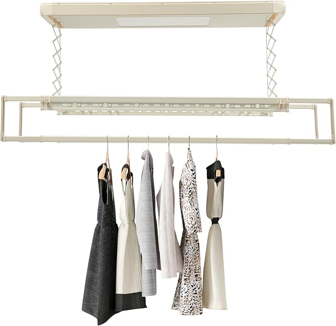 Electric Clothes Airing Rack, Adjustable Ceiling Mounted Smart Control Clothes by WBGANG