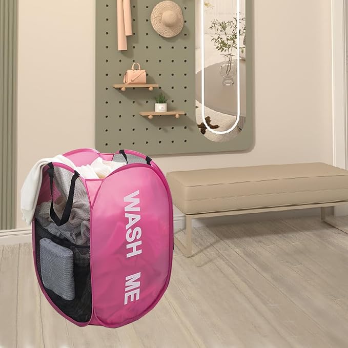 Larpur Pop Up Laundry Baskets, 2 Pack Mesh Laundry Hampers - Image 4