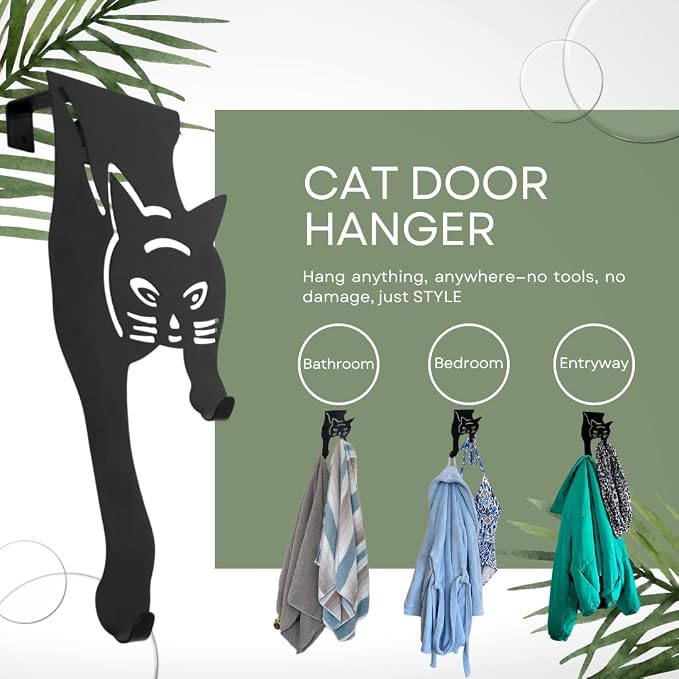 Evelots Cat Over The Door Hooks - Image 3