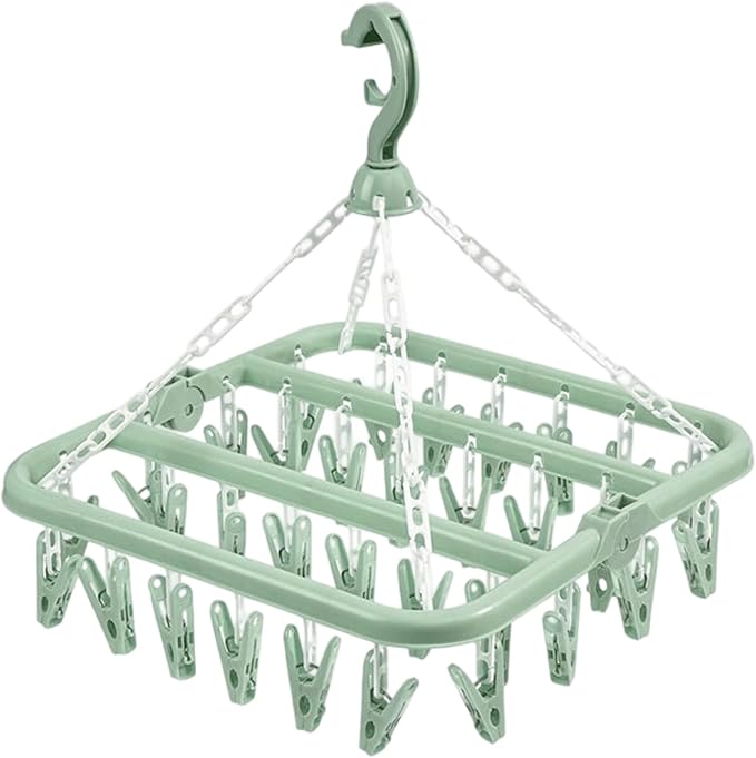 High-Capacity 32 Hook Garment Rack | Compact Foldable Design | Windproof - Image 4