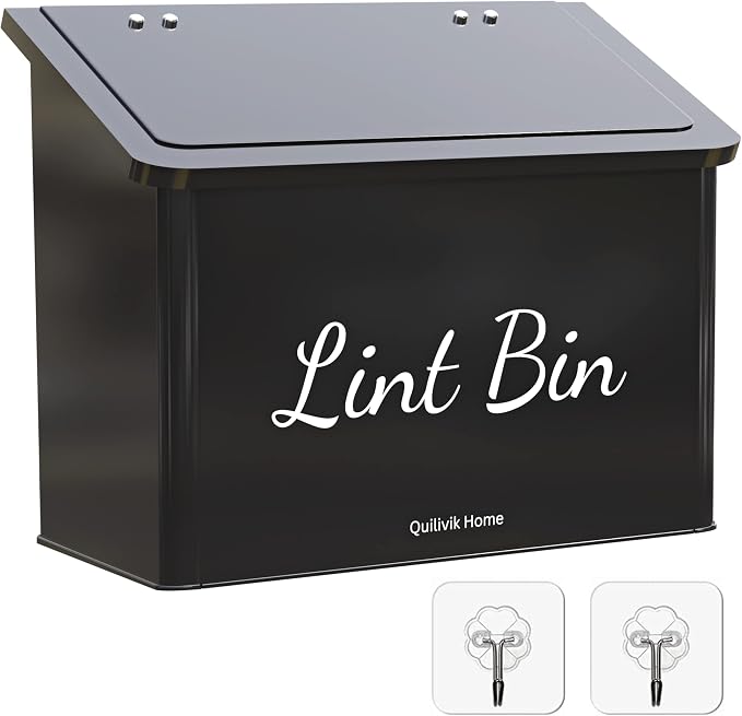 Metal Magnetic Lint Bin With Lid by QUILIVIKHOME