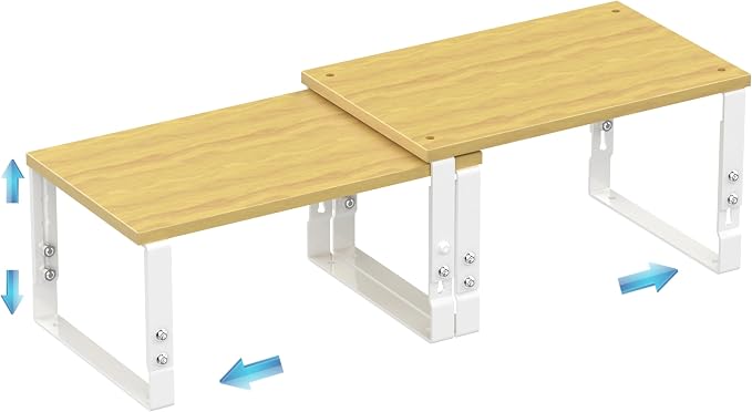 Expandable Kitchen Cabinet Organizer Shelves – Stackable Adjustable Metal and by Unknown