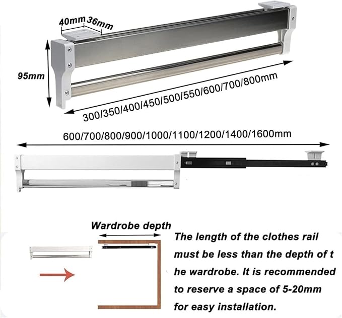 Extendable Closet Rod Clothes Drying Rack - Image 2
