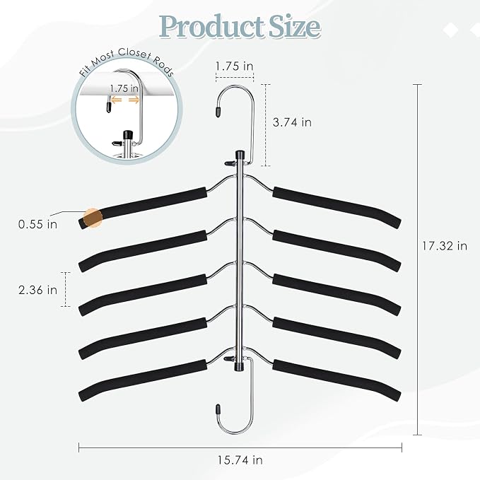 Clothes Hangers Space Saving Shirt Organizer, Non Slip Multi Shirt Hangers - Image 7