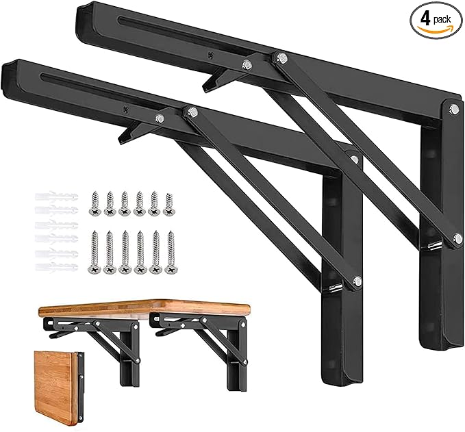 Folding Shelf Brackets 22 inch 4 Pcs by AUTOHJ