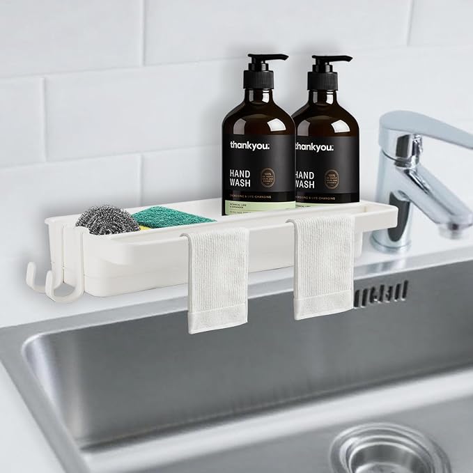 Sink Caddy Organizer, No-Punch Thicken Sponge Holder by KUAOOAUK