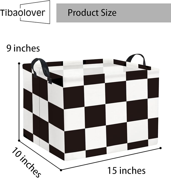 Rectangular Checkered Basket Storage Bin Collapse Storage Basket - Image 6