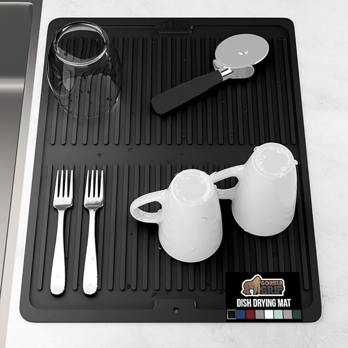 GORILLA GRIP 100% BPA-Free Patented Silicone Dish Drying Mat by GorillaGrip