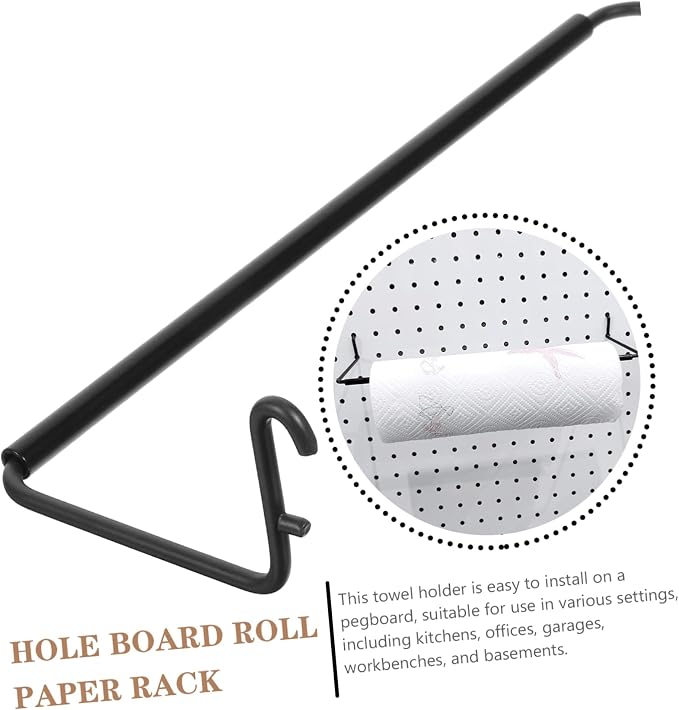 Gatuida Pegboard Paper Towel Holder Sturdy Metal Towel Hook - Image 5