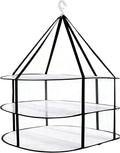 3-Tier Folding Mesh Clothes Drying Rack, Stackable Sweater Dryer Rack by Woonsoon