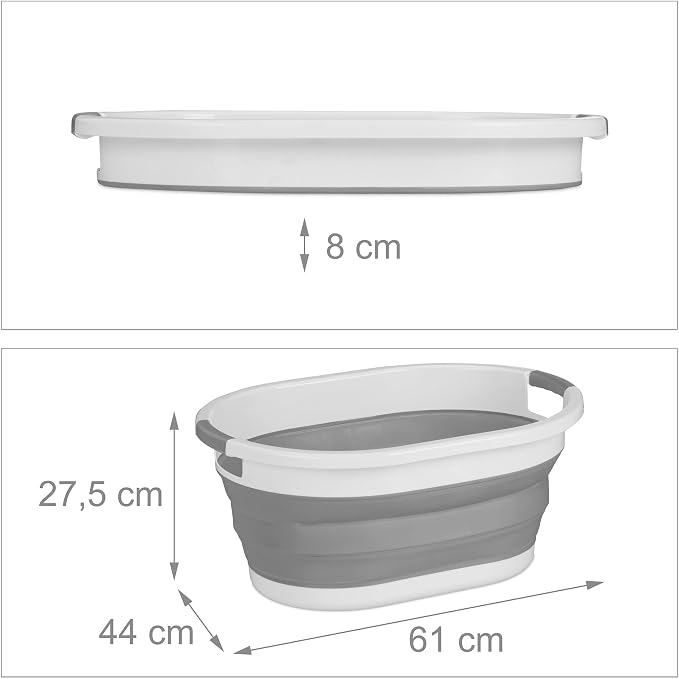 Relaxdays Folding Laundry Basket, 36 litres, Plastic Tub, Collapsible Washing - Image 4
