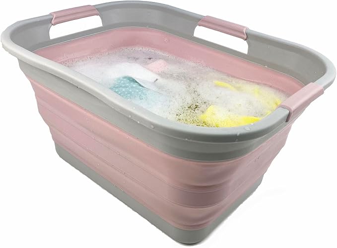 SAMMART 30L Collapsible Plastic Laundry Basket-Foldable Pop Up Storage - Image 5