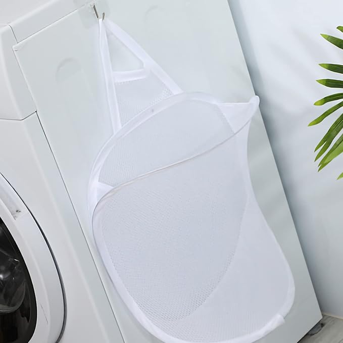 Hanging Laundry, Mesh Collapsible Small Wall Laundry Baskets, Pop Up Laundry - Image 9