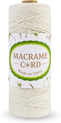 Beige 2mm Macrame Cord, 109yards Macrame Rope Yarn, Natural Cotton Cord by LEREATI