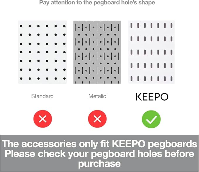 Keepo Peg Board Organizer Accessories, Peg Board - Image 2