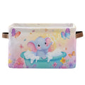 Elephant Butterfly Flowers Pink Rectangular Storage Bin Basket by DOMIKING