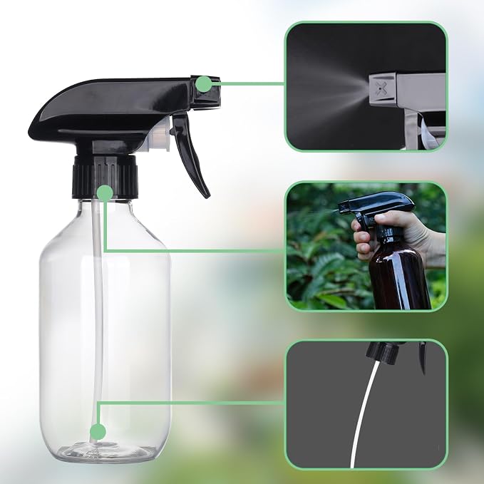 Plastic Spray Bottles Clear and Brown Refillable Container Empty Spray Bottle - Image 4