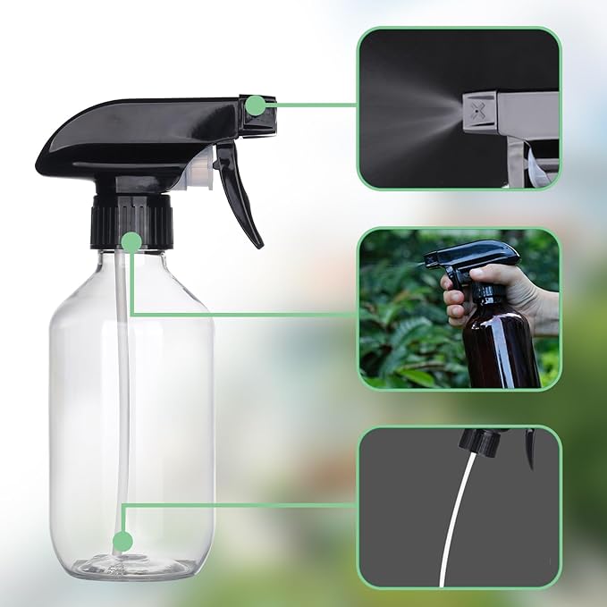 Plastic Spray Bottles Clear and Brown Refillable Container Empty Spray Bottle - Image 4