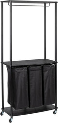 Household Essentials 3-Bag Laundry Center, Smooth Laminate Shelving, Sturdy by HouseholdEssentials