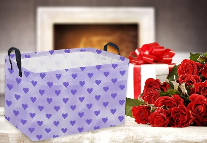 Sanjiaofeng Rectangular Valentine's Day Basket Love Storage Bins, Girls Storage - Image 7
