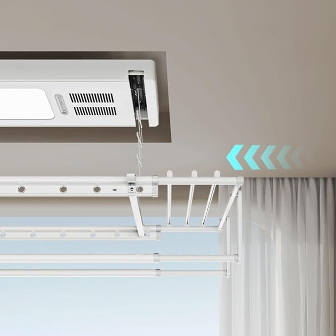 ceiling clothes drying rack Electric Ceiling Mounted Clothes Hanger Remote - Image 3