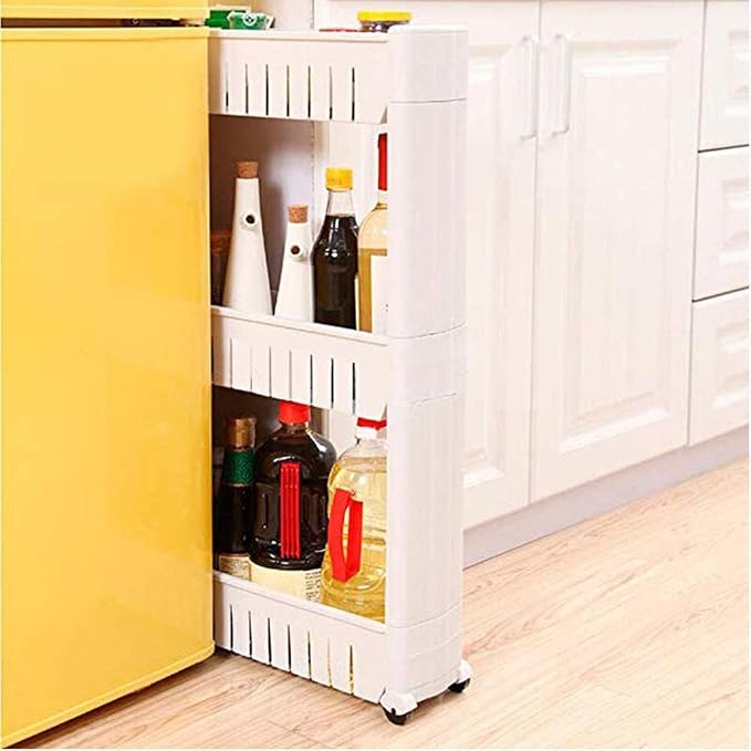Modern Home Narrow Sliding Storage Organizer Rack - Image 5