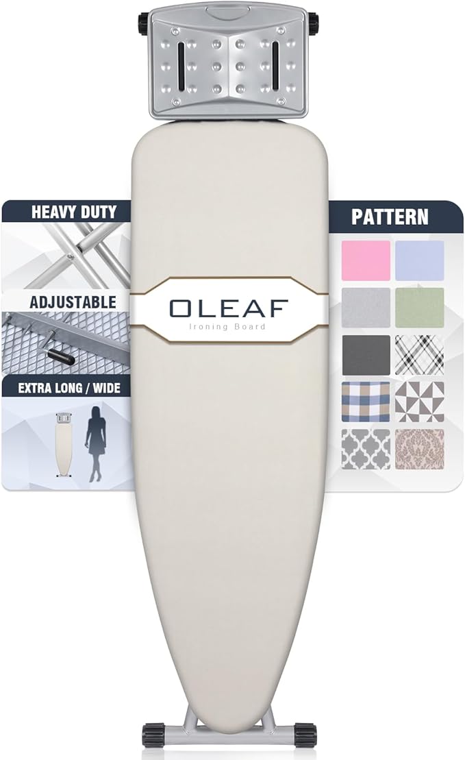 oleaf Ironing Board with Cover and Thicken Pad 43 x 13 Height Adjustable Full by oleaf