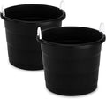 HOMZ 2-Pack Utility Tub, Large Plastic Storage Bucket by Homz