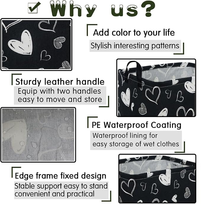 Rectangular Black Gift Basket, nursery laundry basket, girls gift basket - Image 6