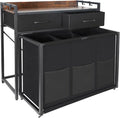 Rolling Laundry Sorter with wheels, Laundry Hamper 3 Section with shelf by TNAMASUN