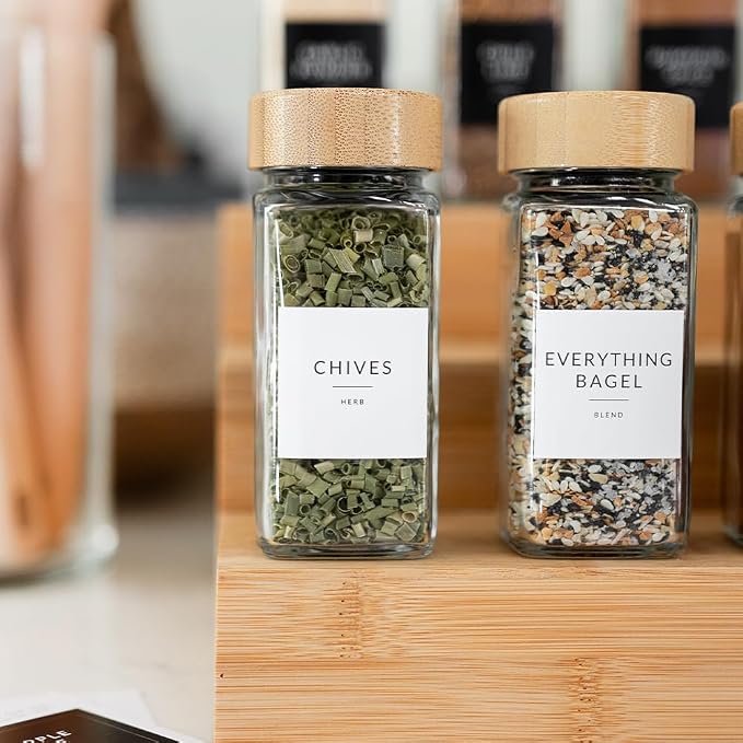 Square Spice Jar Labels Stickers, 374 Preprinted Waterproof Spice Labels - Image 6