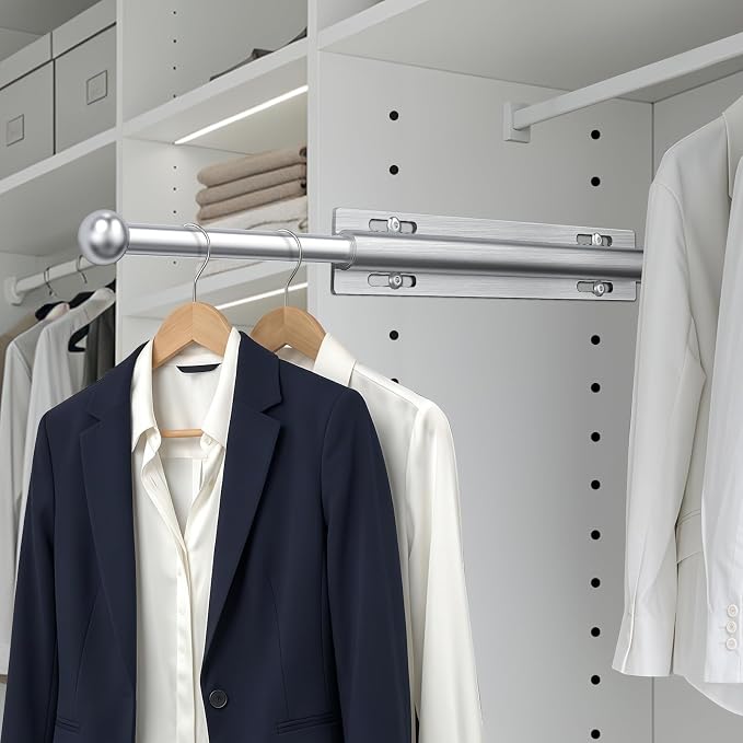 Valet Rod for Closet Pull Out, Adjustable Retractable Slide Out Valet Rod - Image 9