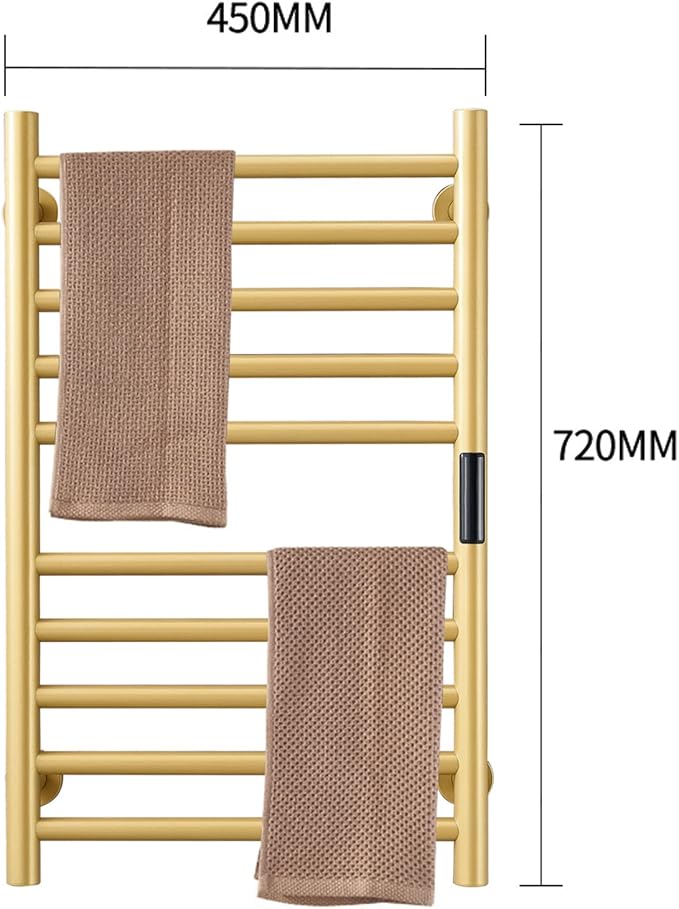 Gold Heated Towel Warmer Radiator Bathroom Accessories, Built-in Timer - Image 6