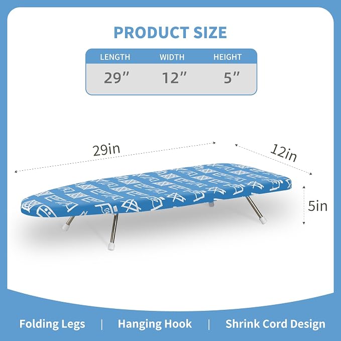 Tabletop Ironing Board 12"x29" – Portable Folding Ironing Board - Image 2