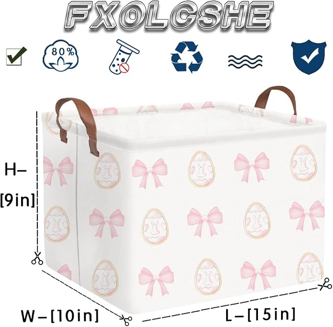 FXOLCSHE Rectangular Easter basket, Nursery Hamper, Collapsible waterproof baby - Image 7