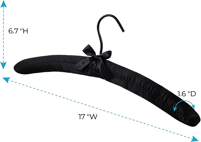 10-Pack Satin Padded Hangers, Extra Wide & Thick Non-Slip - Image 2