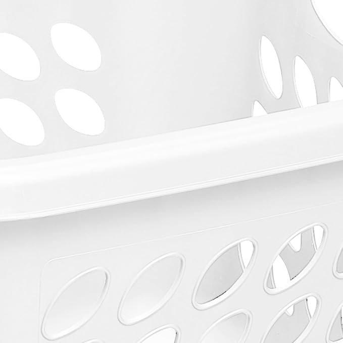 1.5 Storage Bushel Square Laundry Basket Plastic, Laundry Hamper White - Image 8