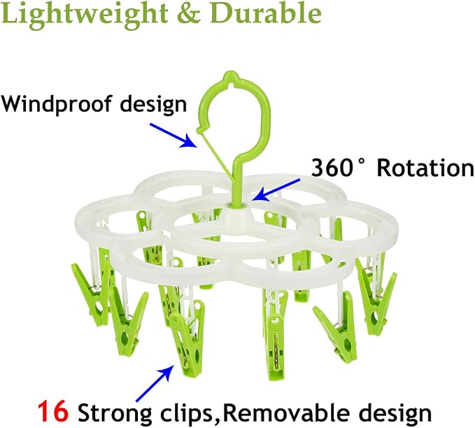 Clothespin Rack Laundry Drying Rack, Clothes Hangers - Image 2
