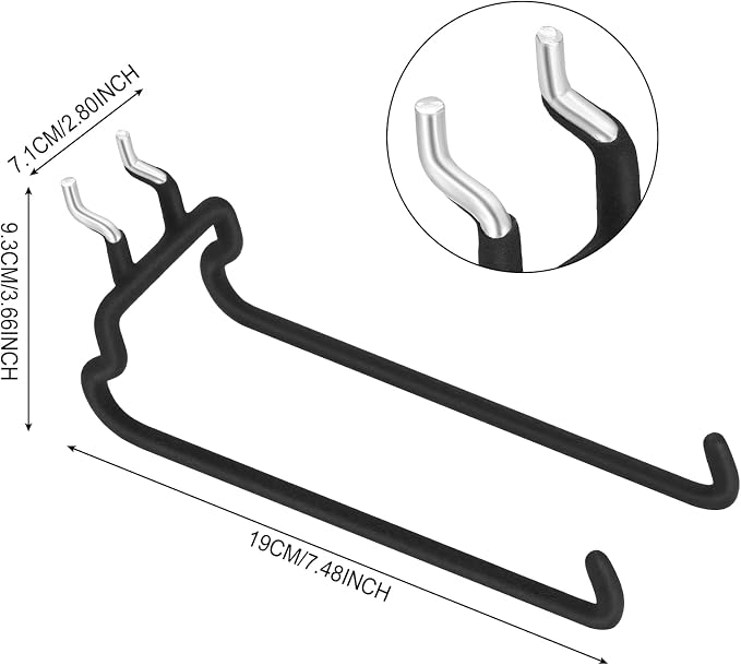 Hotop 4 Pieces Pegboard Hooks Pegboard Drill Holder Peg Board Hooks - Image 2