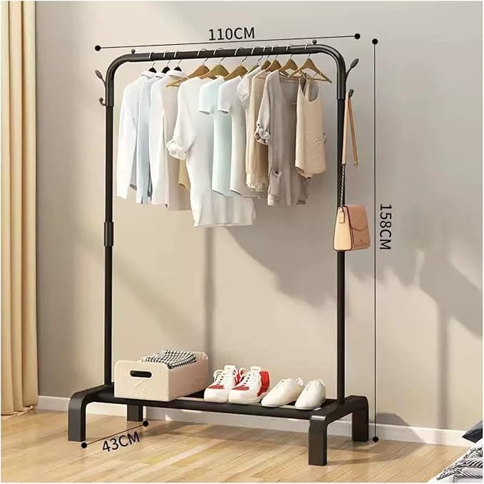 Standing Coat Stand Clothes Drying Rack Floor Balcony Home Clothesline Drying - Image 2