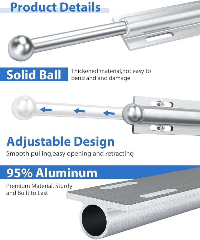Valet Rod for Closet Pull Out, Adjustable Retractable Slide Out Valet Rod - Image 3