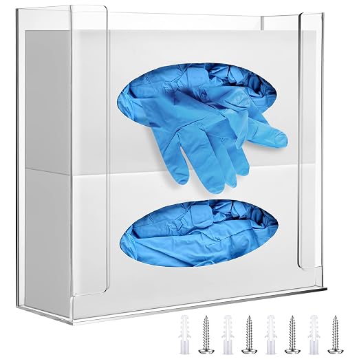 Weysat Wall Mounted Acrylic Glove Box Holder Double Dispenser Floating Glove by Weysat