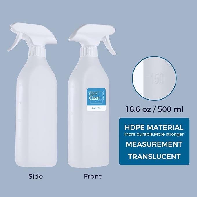 CLICK CLEAN Plastic Spray Bottles, 10 Free Labels Included, Plant Watering - Image 2