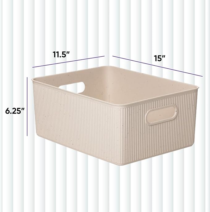 Superio Eco-Friendly Decorative Plastic Basket Open Home Storage Bins Organizer - Image 2