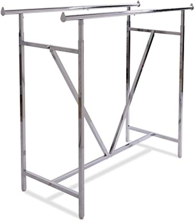 Econoco - Adjustable Heavy Duty Double Bar, Retail Clothing Rack, Rectangular by Econoco