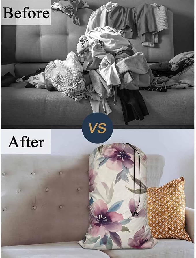 Swono Watercolor Floral Extra Large Laundry Bag - Image 5